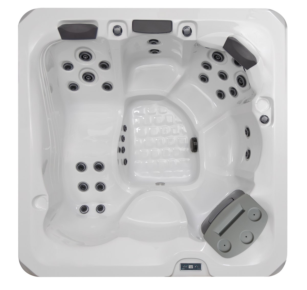 Top-down view of the Master Spas L6 showing interior seating and jet layout