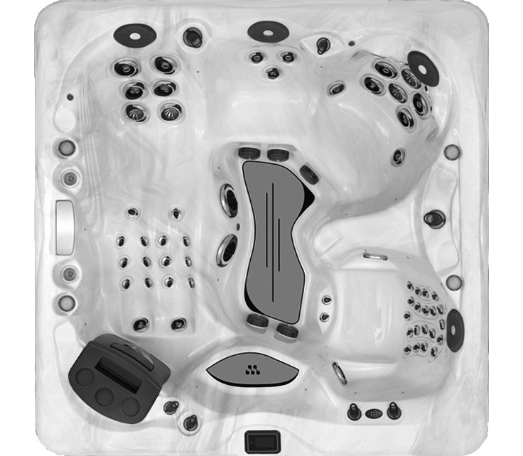 Top-down view of the Master Spas LSX 30 showing interior seating and jet layout