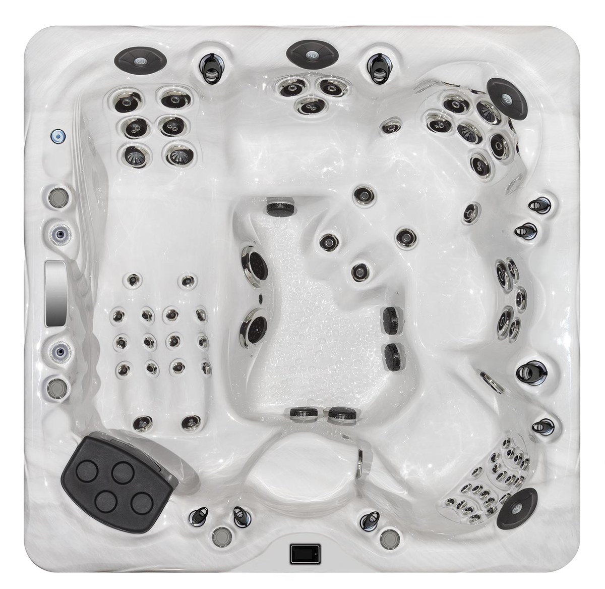 Top-down view of the Master Spas LSX 800 showing interior seating and jet layout
