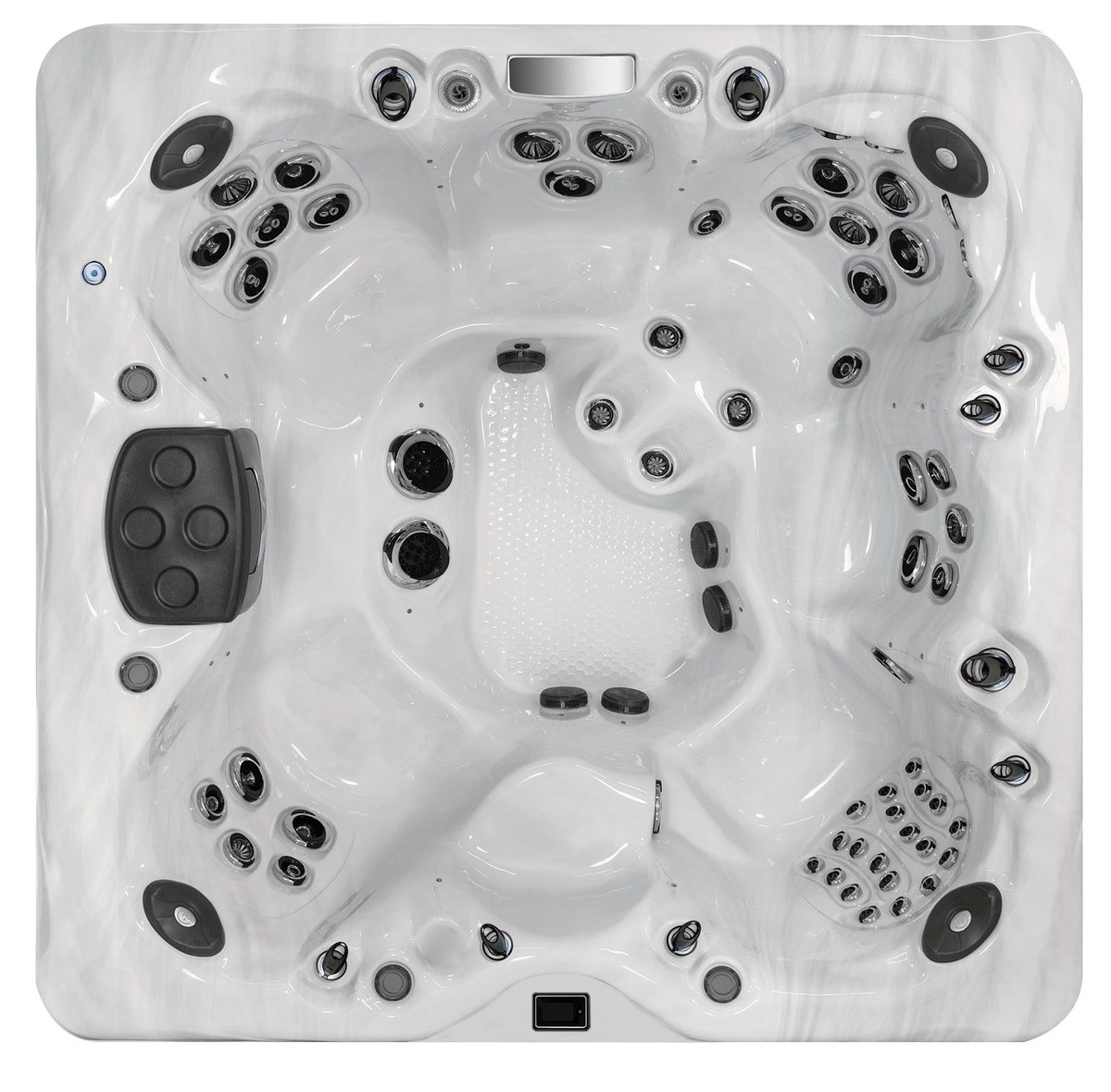 Top-down view of the Master Spas LSX 850 showing interior seating and jet layout