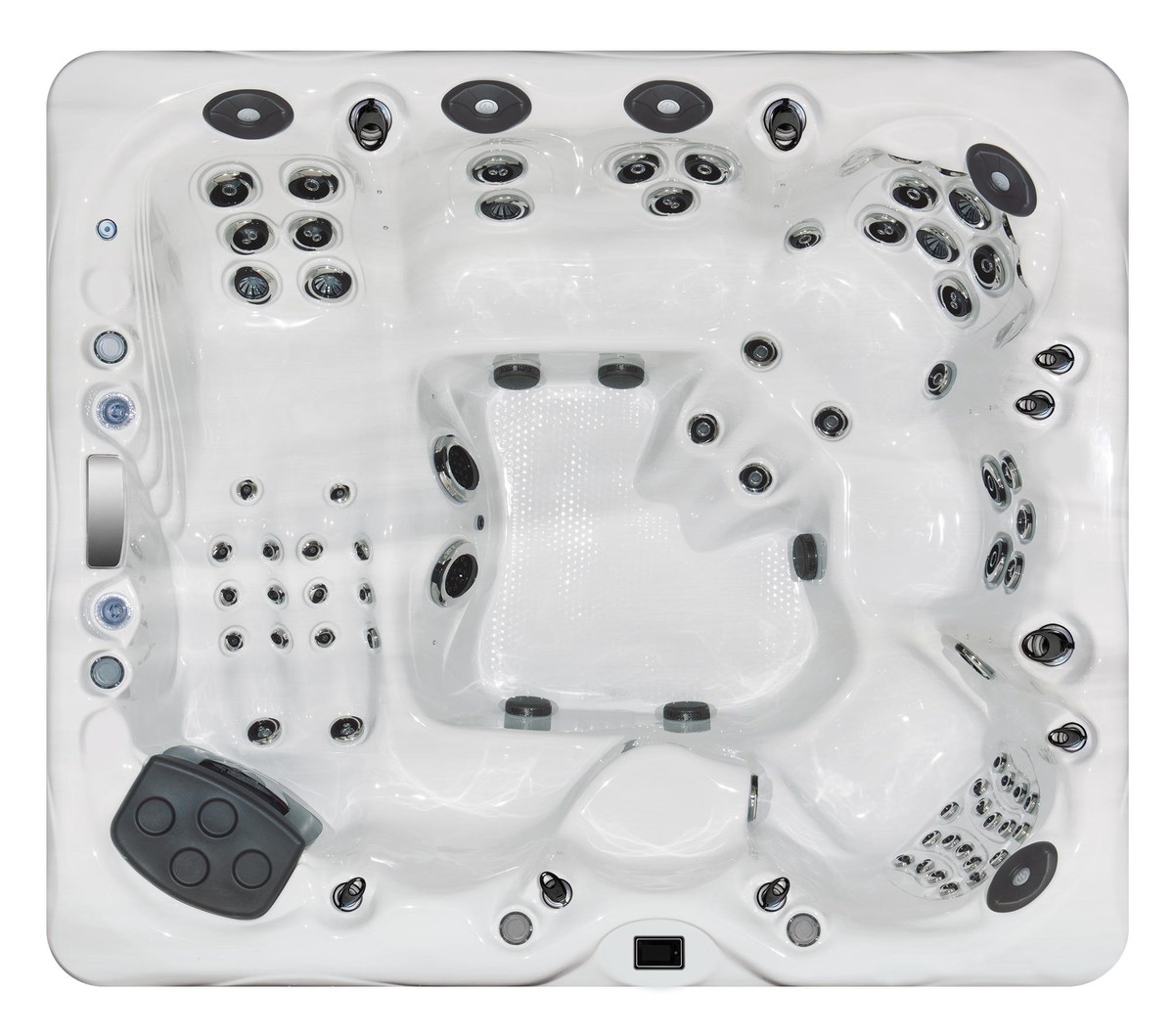 Top-down view of the Master Spas LSX 900 showing interior seating and jet layout