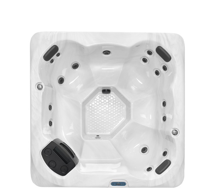 Top-down view of the Master Spas S6 showing interior seating and jet layout
