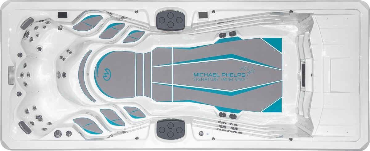 Top-down view of the Master Spas MP Signature Pro swim spa showing interior layout