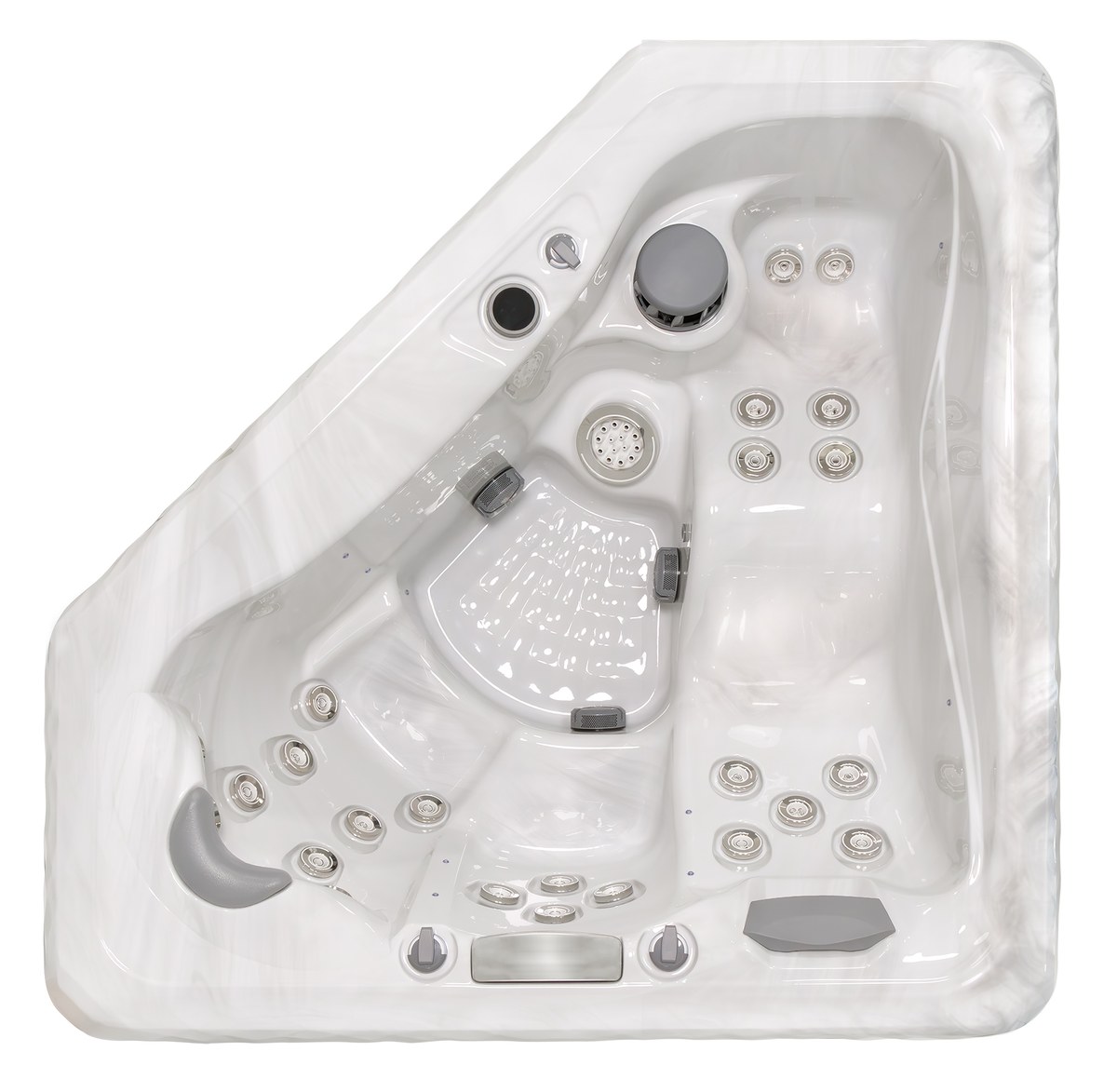 Top-down view of the Master Spas TS 240X showing interior seating and jet layout