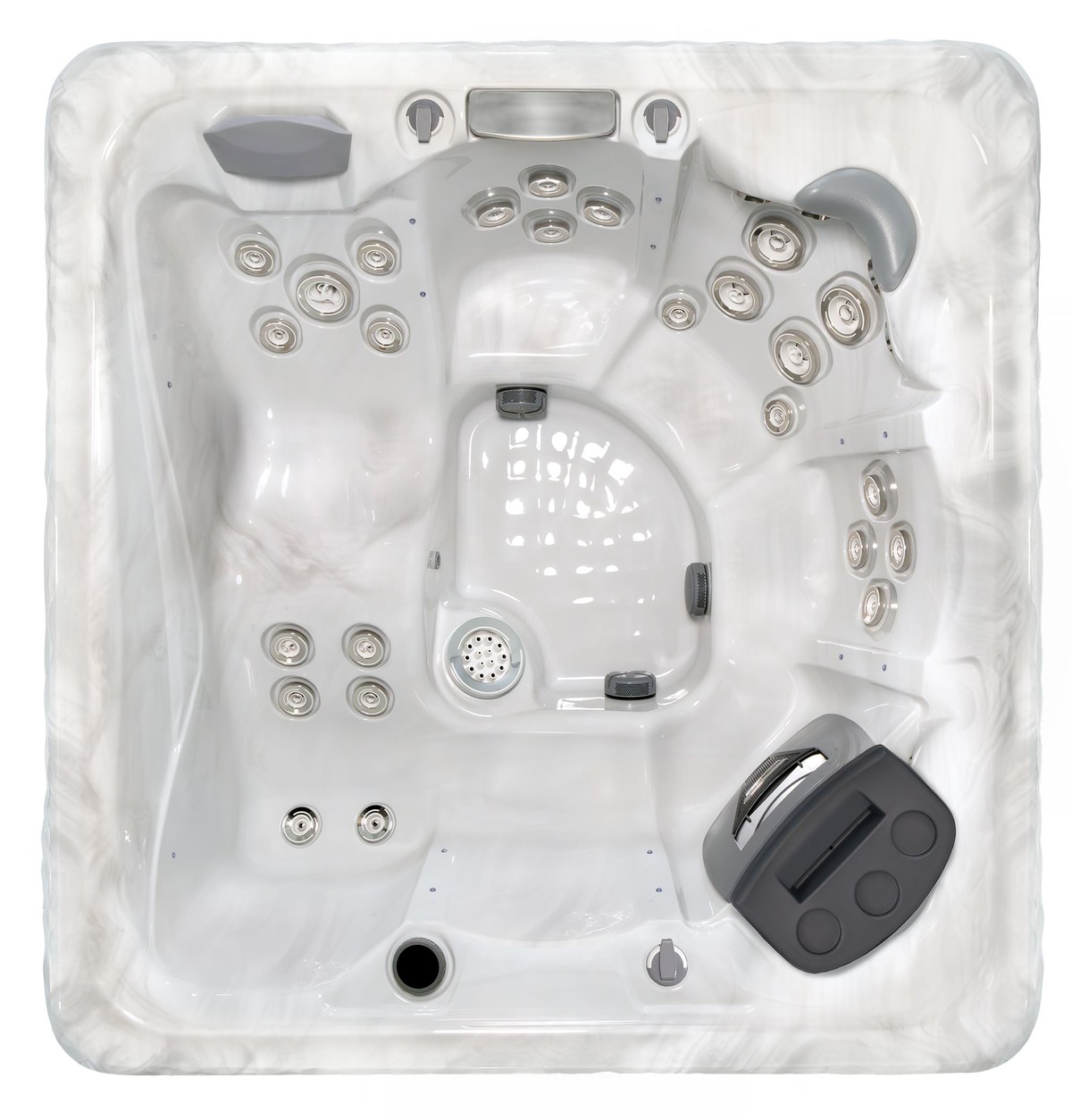Top-down view of the Master Spas TS 6.2 showing interior seating and jet layout