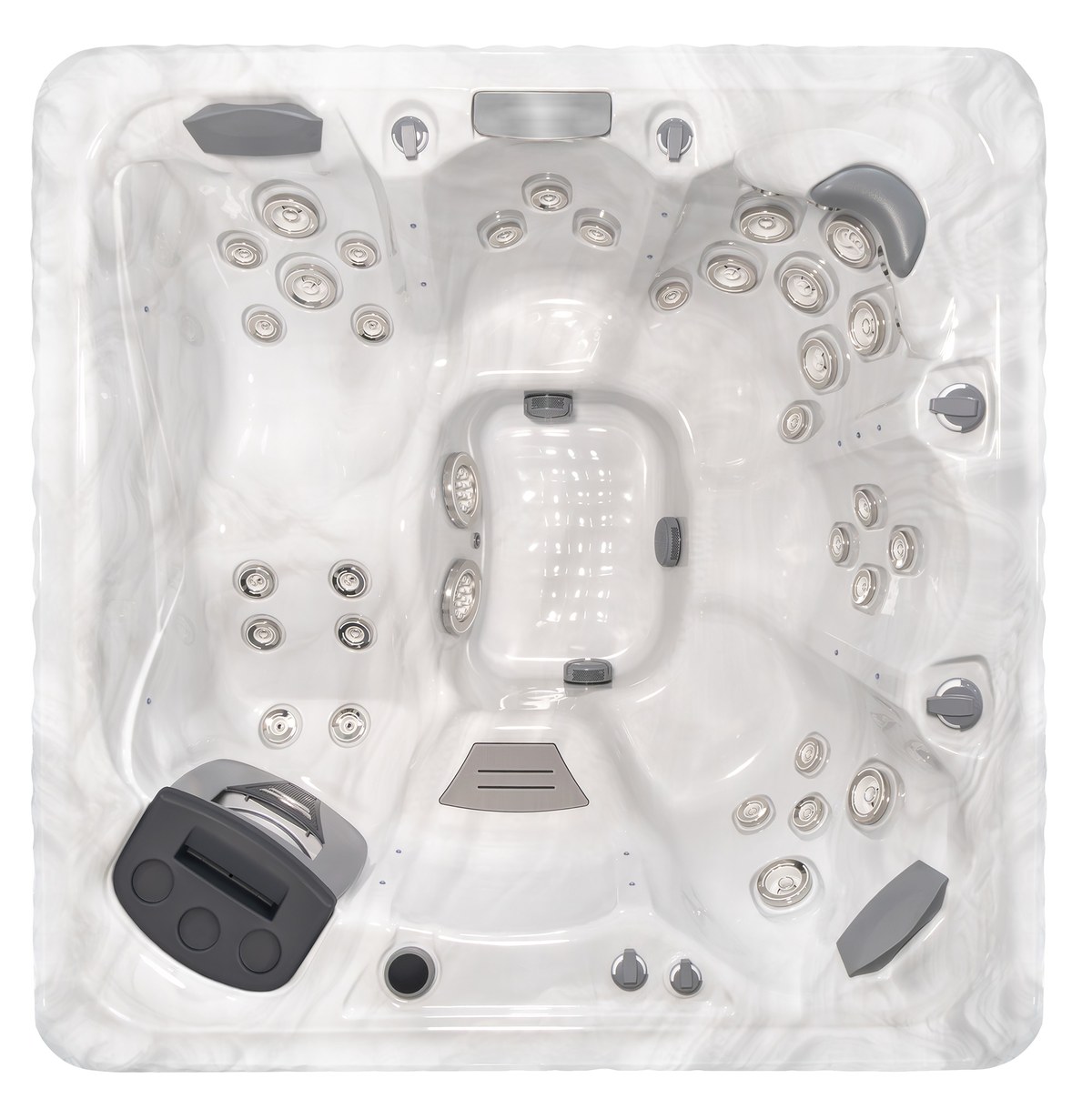 Top-down view of the Master Spas TS 7.2 showing interior seating and jet layout