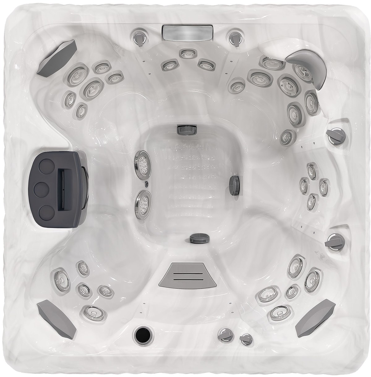Top-down view of the Master Spas TS 7.25 showing interior seating and jet layout
