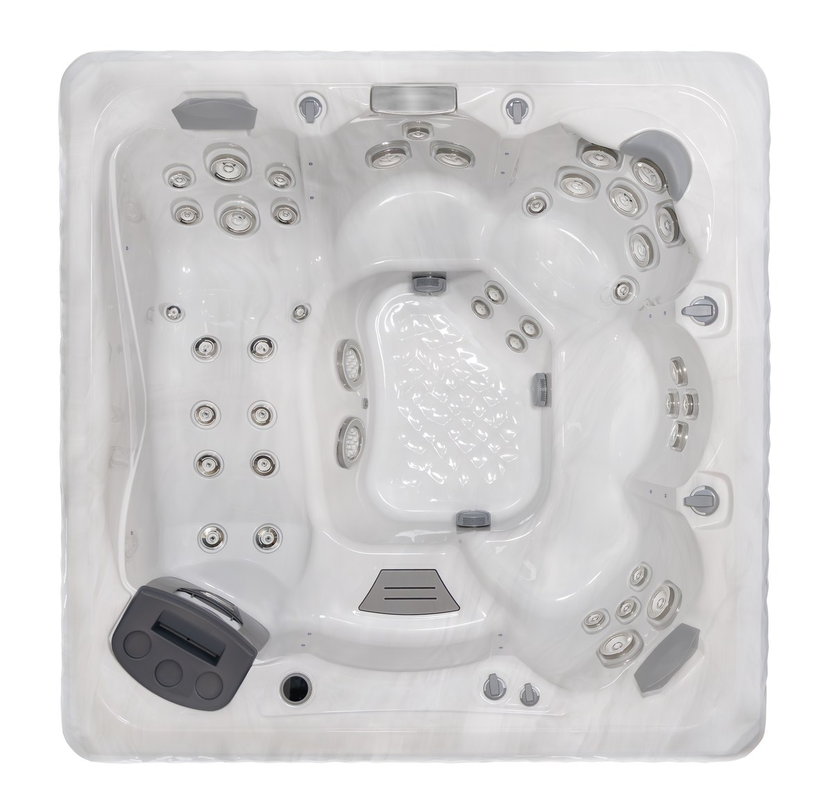 Top-down view of the Master Spas TS 8.2 showing interior seating and jet layout
