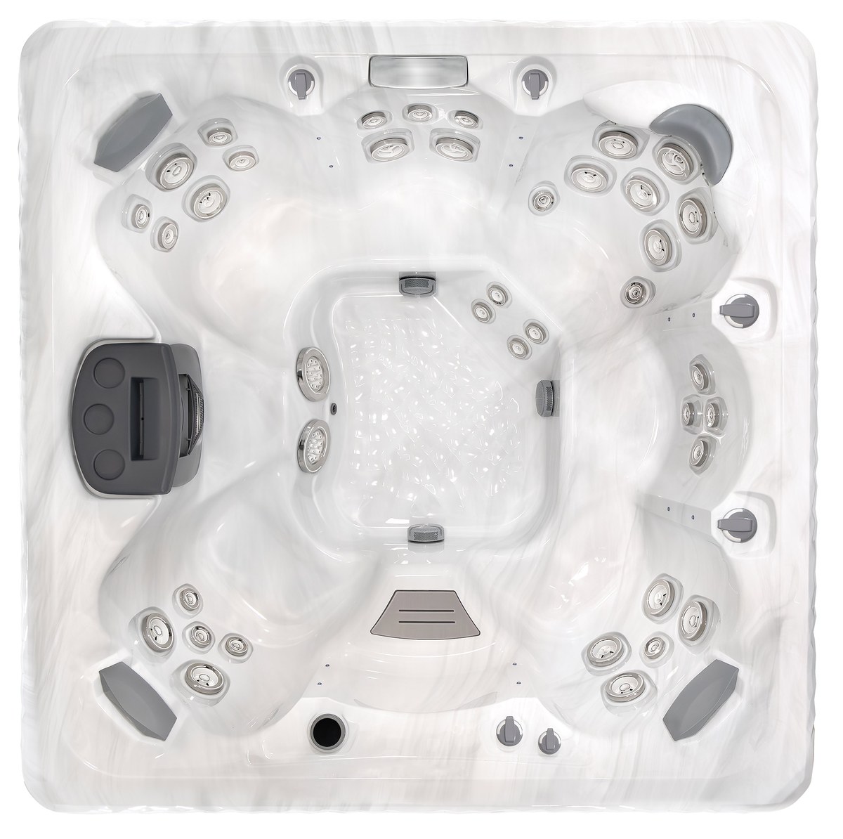 Top-down view of the Master Spas TS 8.25 showing interior seating and jet layout