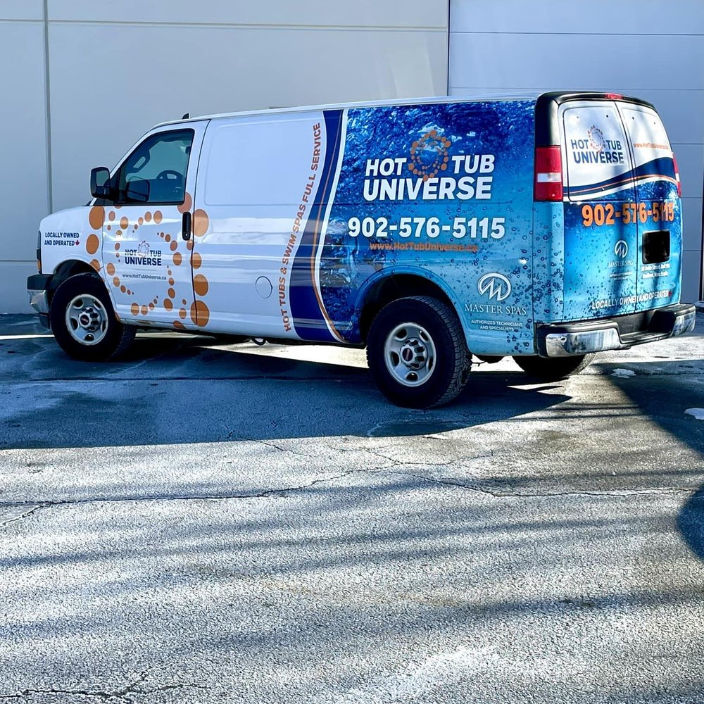 Hot Tub Universe service van — locally owned and operated, 902-576-5115
